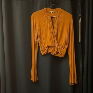 Charlotte Russe Mustard Wrap Blouse
